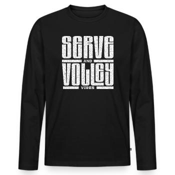 Tennis Serve and volley shirt Hoodie - Men's Premium Organic Long Sleeve Shirt - black - Front - Nico (187cm)