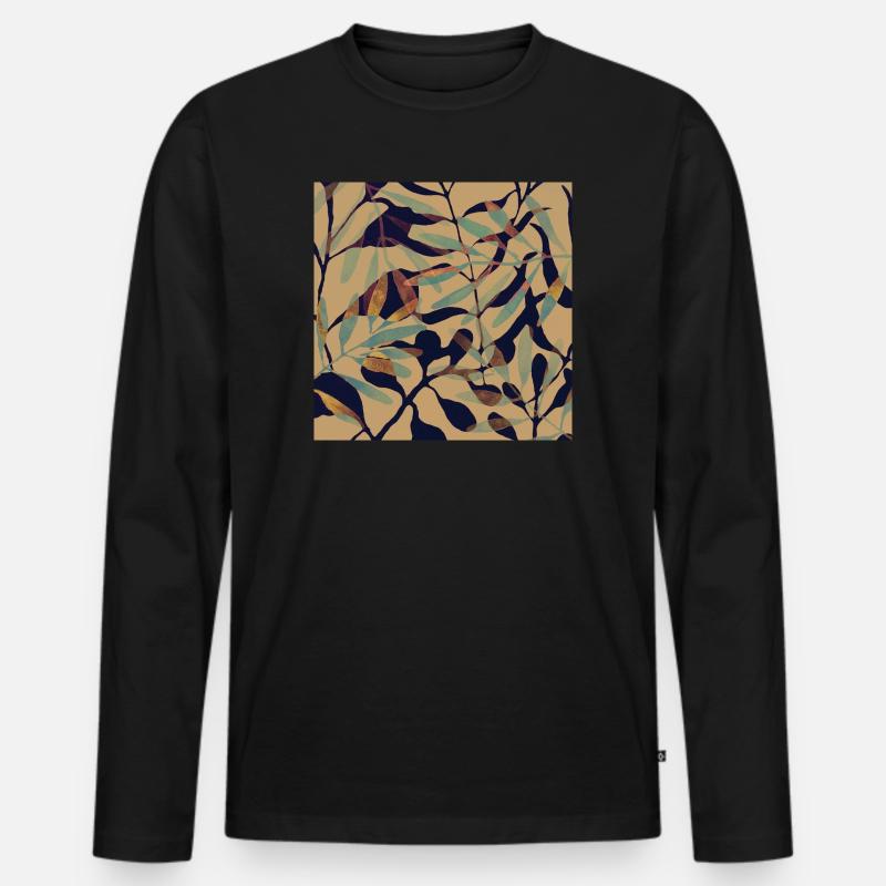Roasted leaves - Men's Premium Organic Long Sleeve Shirt - black
