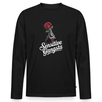 Gangsta sensible - T-shirt manches longues Premium bio Homme - noir - Devant - Nico (187cm)