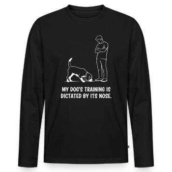 Dressage de chiens par le nez - T-shirt manches longues Premium bio Homme - noir - Devant - Nico (187cm)