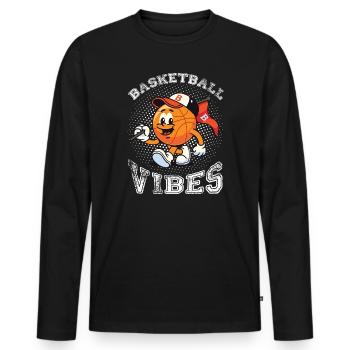 Basketball-Vibes - Männer Premium Bio Langarmshirt - Schwarz - Vorne - Nico (187cm)