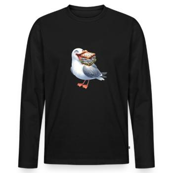 Mer du Nord Mer Baltique Mouette Mouettes Hareng maritime - T-shirt manches longues Premium bio Homme - noir - Devant - Nico (187cm)