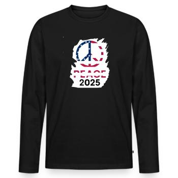 Philosophie des amerikanischen Friedens 2025 - Männer Premium Bio Langarmshirt - Schwarz - Vorne - Nico (187cm)
