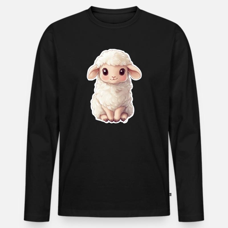 Schaf - Männer Premium Bio Langarmshirt - Schwarz
