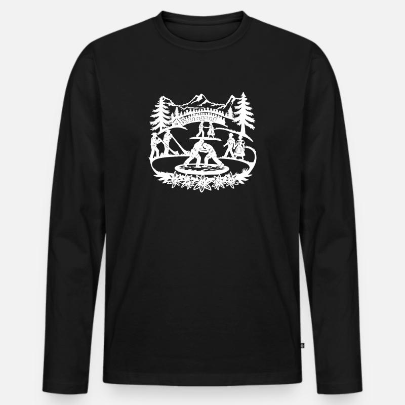 Schwingfest_1_white - Männer Premium Bio Langarmshirt - Schwarz