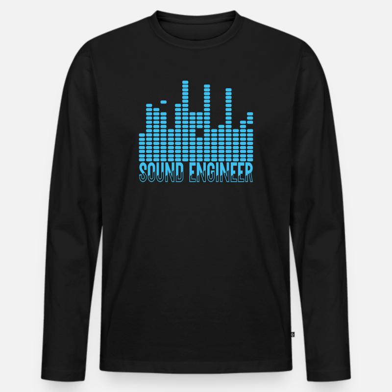 Das Wave-Design des Toningenieurs - Männer Premium Bio Langarmshirt - Schwarz