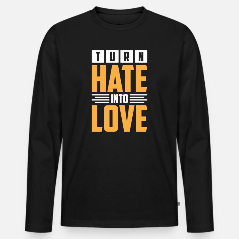 Transformative, hasserfüllte bis liebevolle Designs - Männer Premium Bio Langarmshirt - Schwarz