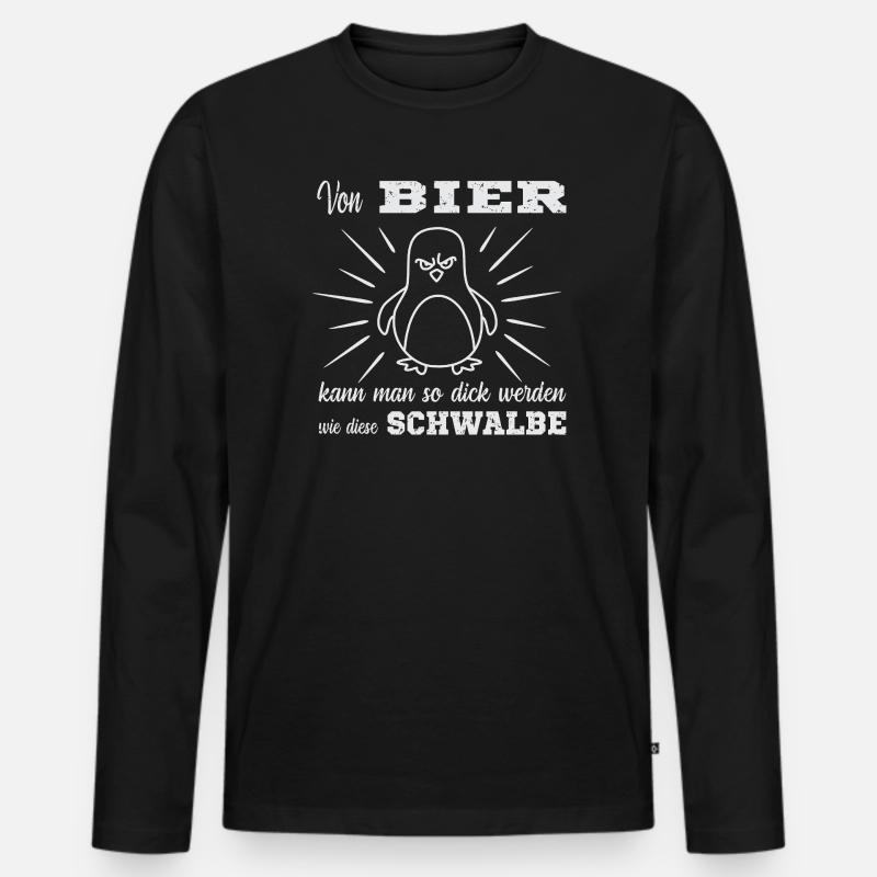 Bier Spruch - Männer Premium Bio Langarmshirt - Schwarz