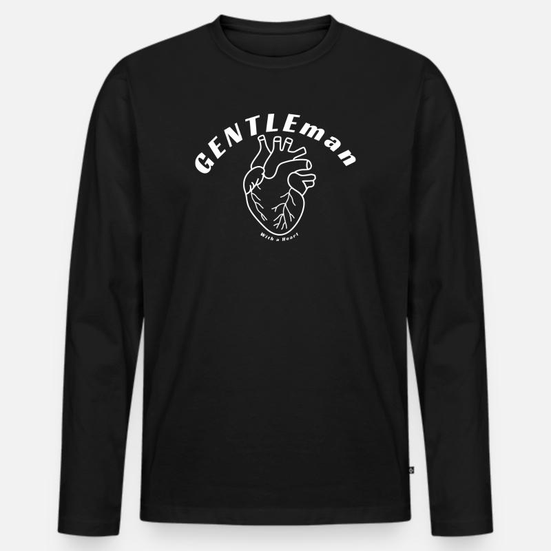 Herr - Männer Premium Bio Langarmshirt - Schwarz