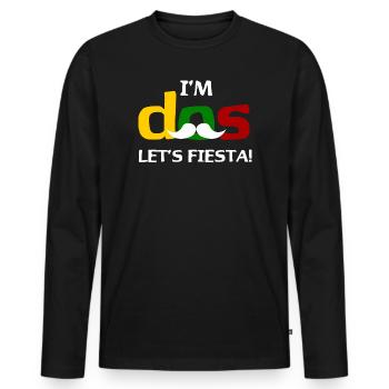 I'm Dos Let's Fiesta - Männer Premium Bio Langarmshirt - Schwarz - Vorne - Nico (187cm)