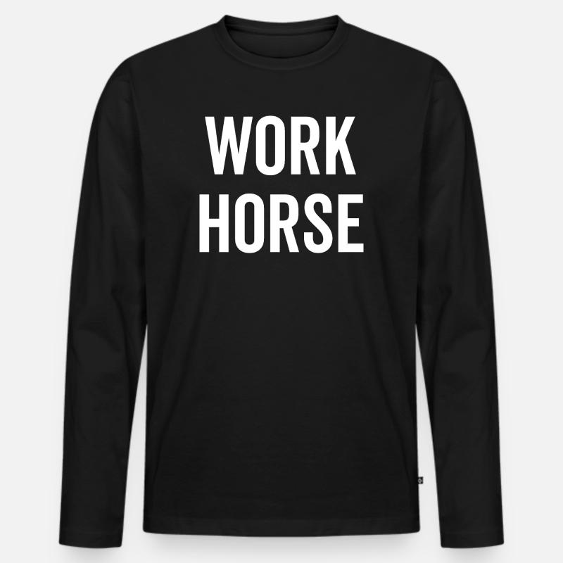 Arbeitstier - Männer Premium Bio Langarmshirt - Schwarz