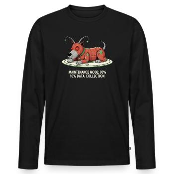 Mode maintenance : Collecter des données - T-shirt manches longues Premium bio Homme - noir - Devant - Nico (187cm)