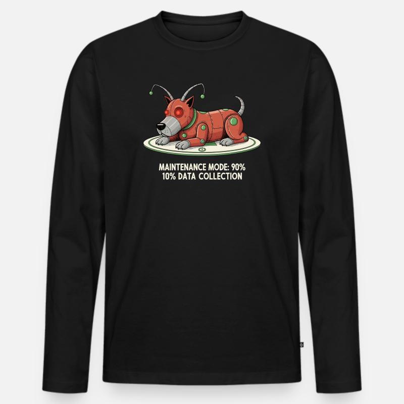 Wartungsmodus: Daten sammeln - Männer Premium Bio Langarmshirt - Schwarz