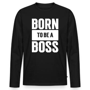 Fierté et Ambition Motivation - T-shirt manches longues Premium bio Homme - noir - Devant - Nico (187cm)
