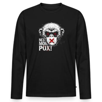 Protest Affe Gesichtsmaske Kunstwerk - Männer Premium Bio Langarmshirt - Schwarz - Vorne - Nico (187cm)