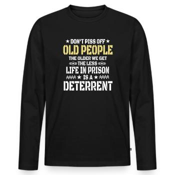 Funny Old People  - T-shirt manches longues Premium bio Homme - noir - Devant - Nico (187cm)