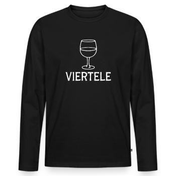 Viertele Typisch Schwäbisch - Männer Premium Bio Langarmshirt - Schwarz - Vorne - Nico (187cm)