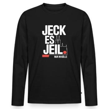 Cologne Jeck Es Jeil Carnaval de Cologne Dom Kölsch Kölle - T-shirt manches longues Premium bio Homme - noir - Devant - Nico (187cm)