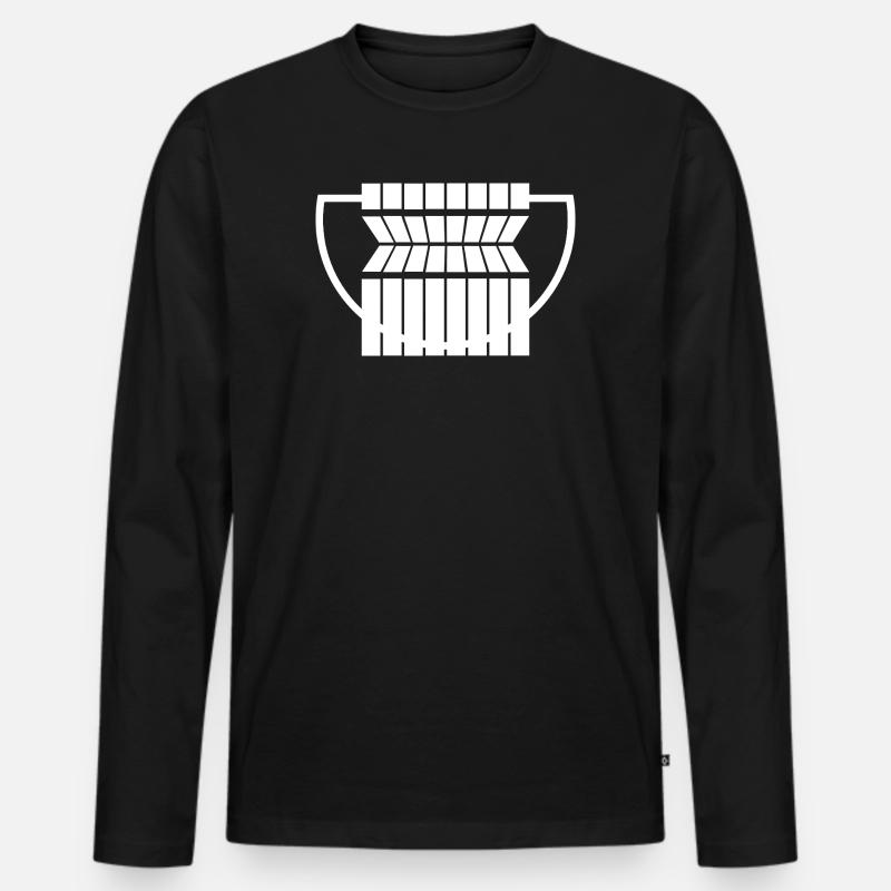 Abstraktes geometrisches Muster auf Monochrom - Männer Premium Bio Langarmshirt - Schwarz