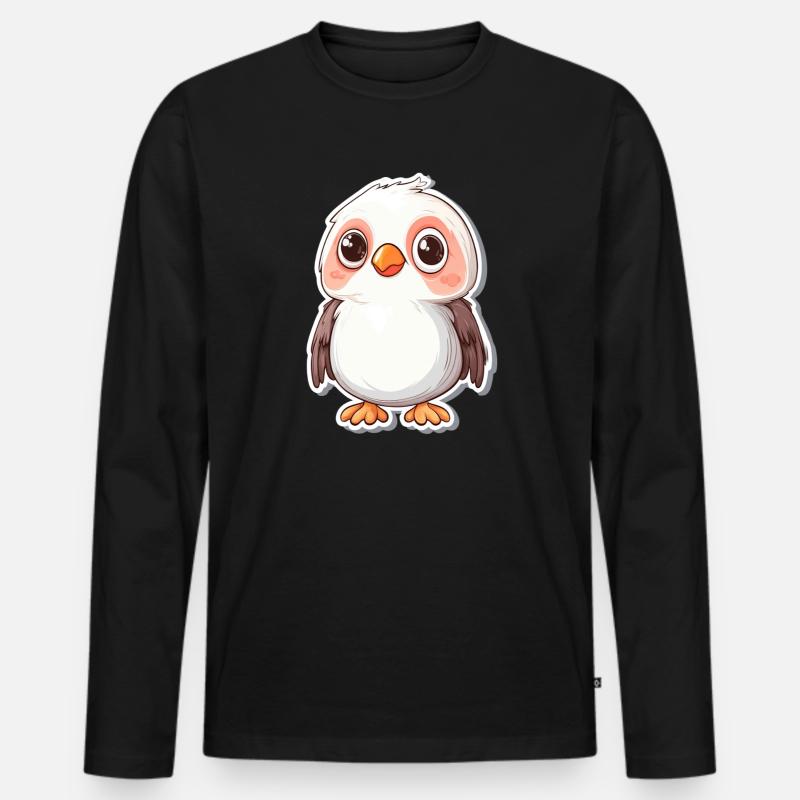 Kakadu - Männer Premium Bio Langarmshirt - Schwarz