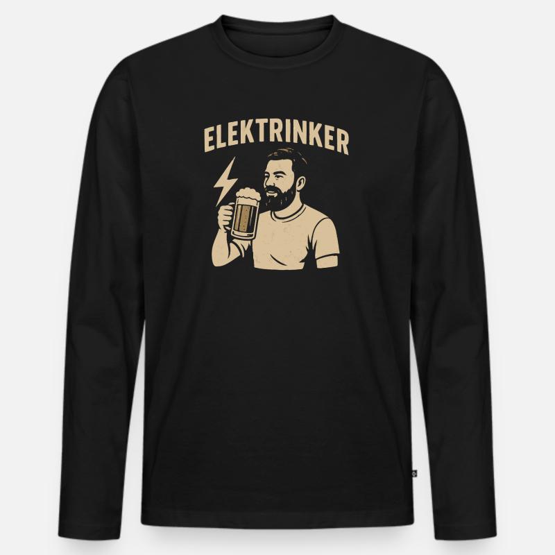 Elektrinker – Lustiger Spruch Geschenk Elektriker - Männer Premium Bio Langarmshirt - Schwarz