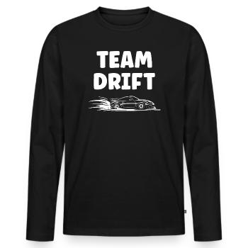 Energisches Drift-Car-Design - Männer Premium Bio Langarmshirt - Schwarz - Vorne - Nico (187cm)