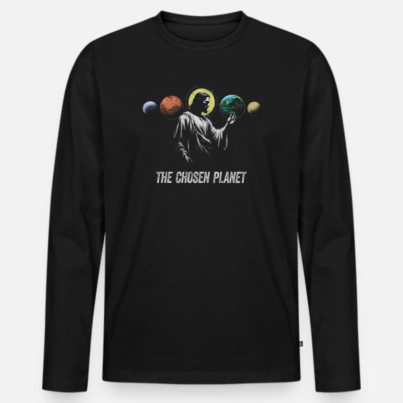 Der auserwählte Planet Künstlerisches Design - Männer Premium Bio Langarmshirt - Schwarz