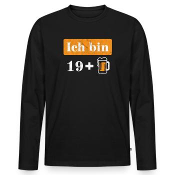 I'm 19 plus beer 20th birthday - Men's Premium Organic Long Sleeve Shirt - black - Front - Nico (187cm)