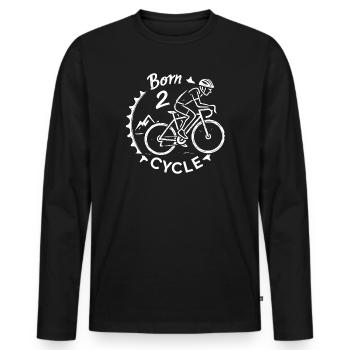 Motif de vélo Born 2 Ride - T-shirt manches longues Premium bio Homme - noir - Devant - Nico (187cm)