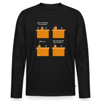 Katzenliebe, Humor und katzenartige Leidenschaft - Männer Premium Bio Langarmshirt - Schwarz - Vorne - Nico (187cm)