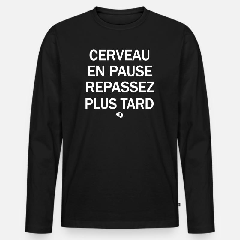 Gehirn auf Pause, später fortsetzen - Männer Premium Bio Langarmshirt - Schwarz