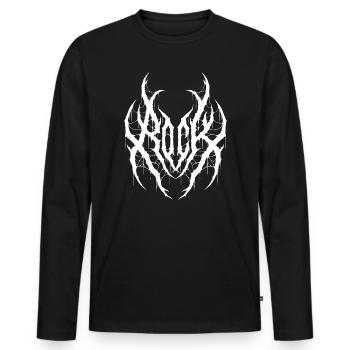 Rock Word in Black Metal Style - T-shirt manches longues Premium bio Homme - noir - Devant - Nico (187cm)