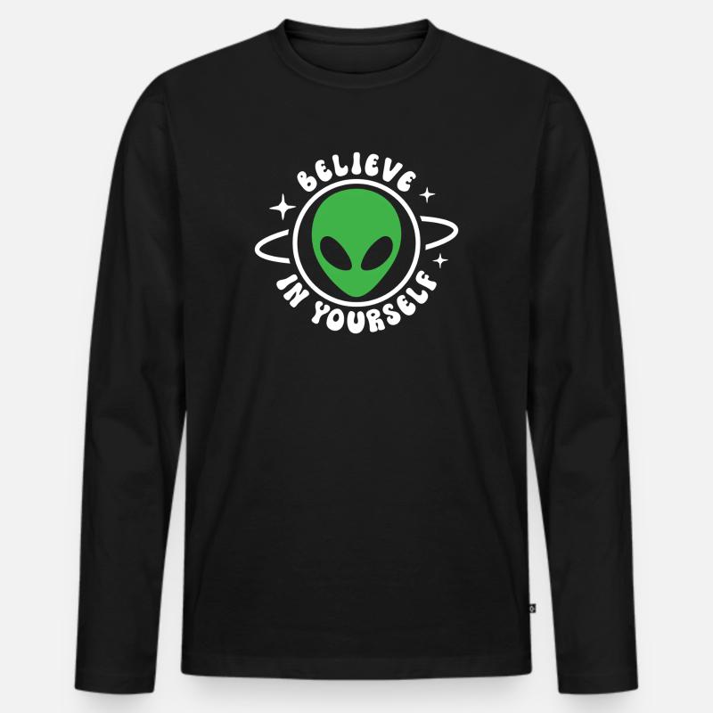 an sich selbst glauben - Männer Premium Bio Langarmshirt - Schwarz