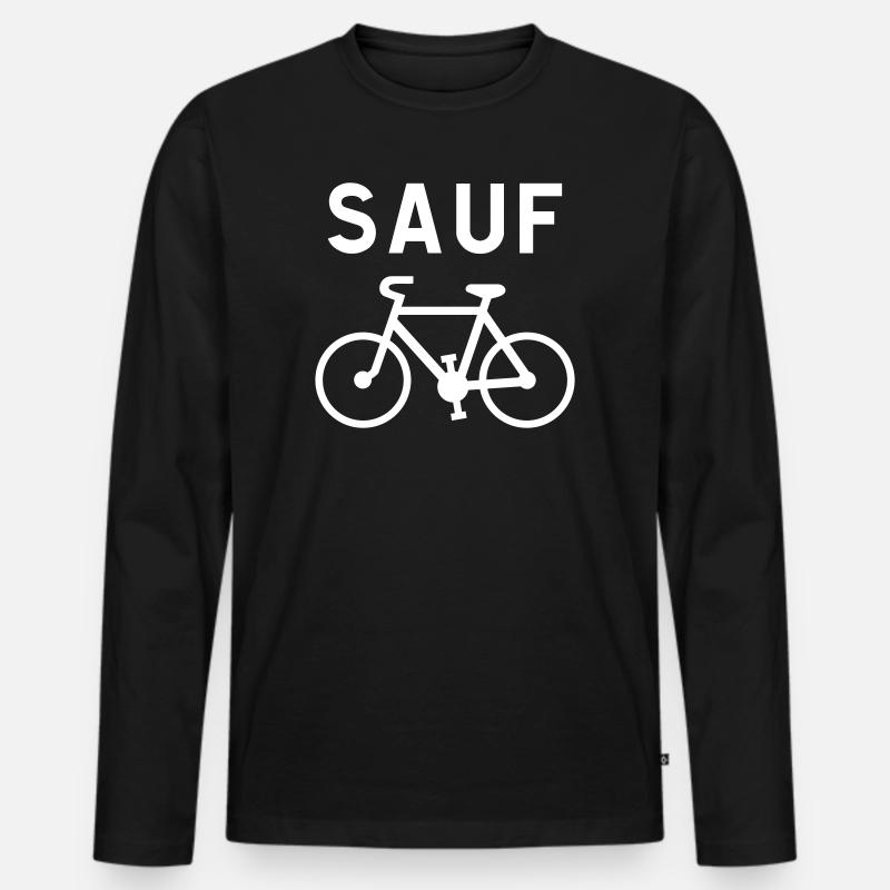 Außer Vélo Blanc - Männer Premium Bio Langarmshirt - Schwarz