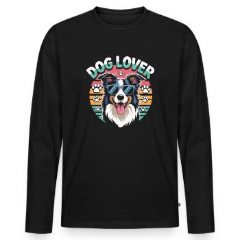 Hundefreund - Männer Premium Bio Langarmshirt - Schwarz - Vorne - Nico (187cm)
