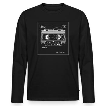 Illustration d'une cassette VHS rétro - T-shirt manches longues Premium bio Homme - noir - Devant - Nico (187cm)