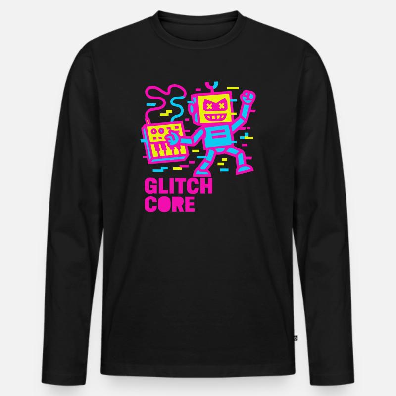 Glitchcore! - Männer Premium Bio Langarmshirt - Schwarz