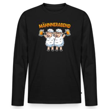 Soirée Mouton Homme Bière Soirée Crinière de Mouton - T-shirt manches longues Premium bio Homme - noir - Devant - Nico (187cm)