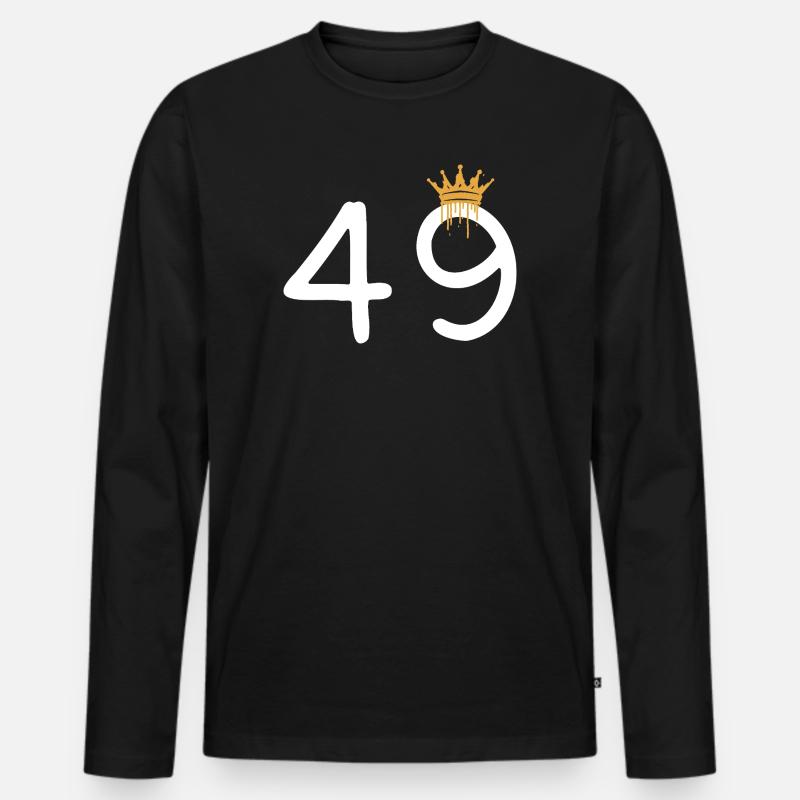49 - Männer Premium Bio Langarmshirt - Schwarz