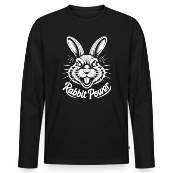 Conception de lapin énergique - T-shirt manches longues Premium bio Homme - noir - Devant - Nico (187cm)