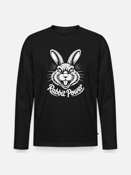 Energetic rabbit design - Men's Premium Organic Long Sleeve Shirt - black