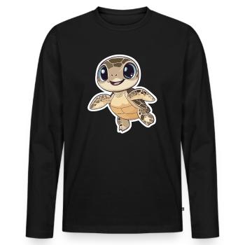 Tortue - T-shirt manches longues Premium bio Homme - noir - Devant - Nico (187cm)