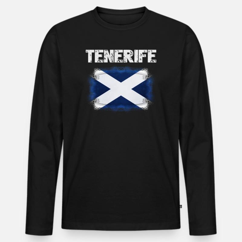 Teneriffa - Männer Premium Bio Langarmshirt - Schwarz