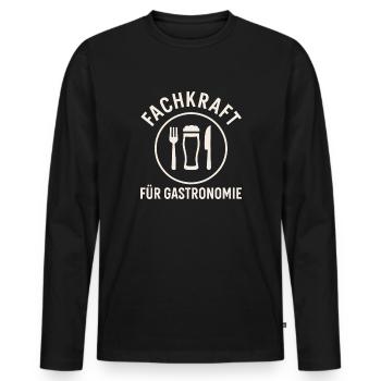 Spécialiste de la gastronomie - T-shirt manches longues Premium bio Homme - noir - Devant - Nico (187cm)