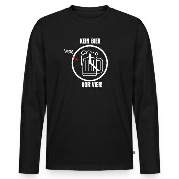KEIN BIER VOR VIER! - Männer Premium Bio Langarmshirt - Schwarz - Vorne - Nico (187cm)