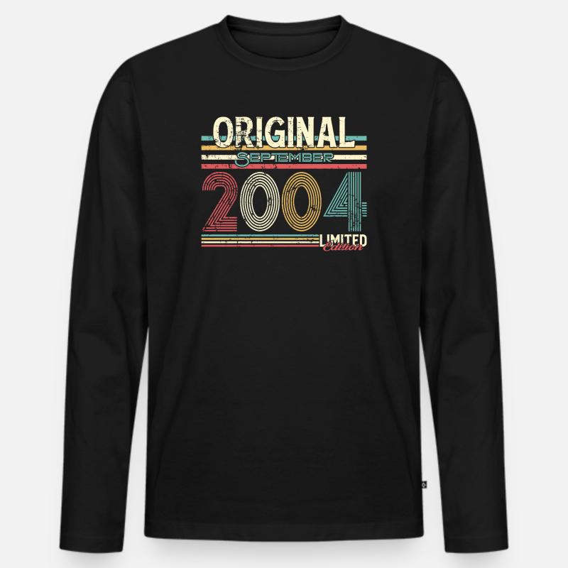 Retro September 2004 Limitierte Edition - Männer Premium Bio Langarmshirt - Schwarz