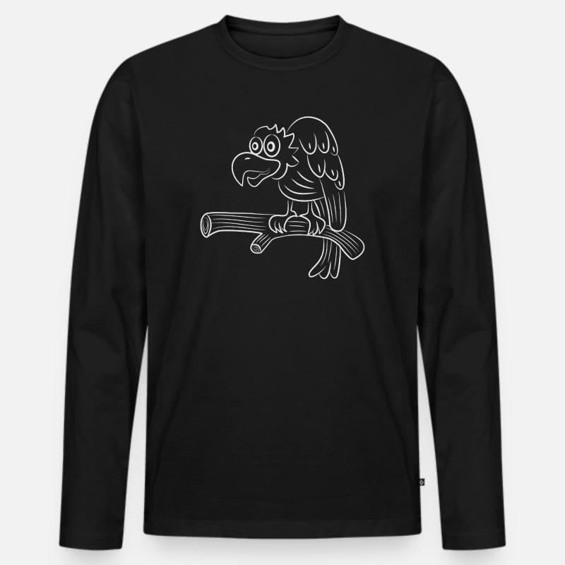 Geier - Männer Premium Bio Langarmshirt - Schwarz