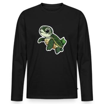 Tortue - T-shirt manches longues Premium bio Homme - noir - Devant - Nico (187cm)