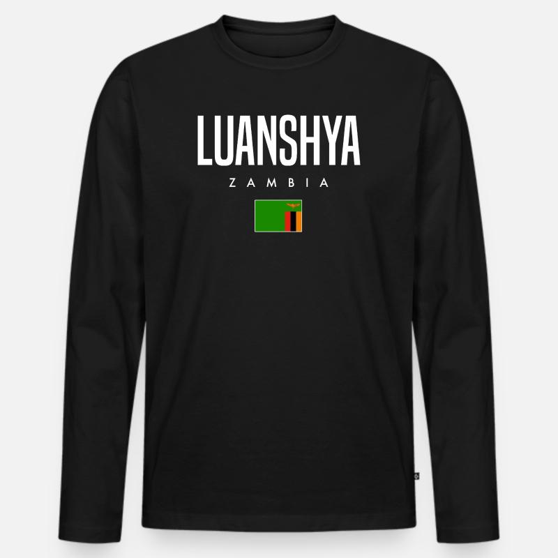 Luanshya Sambia - Männer Premium Bio Langarmshirt - Schwarz