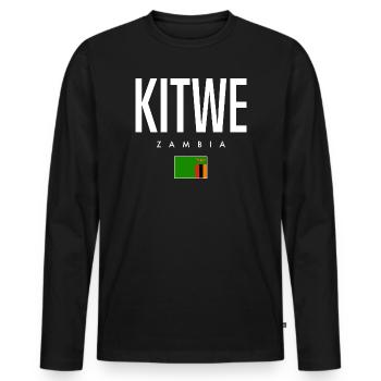 Kitwe Zambia - Men's Premium Organic Long Sleeve Shirt - black - Front - Nico (187cm)